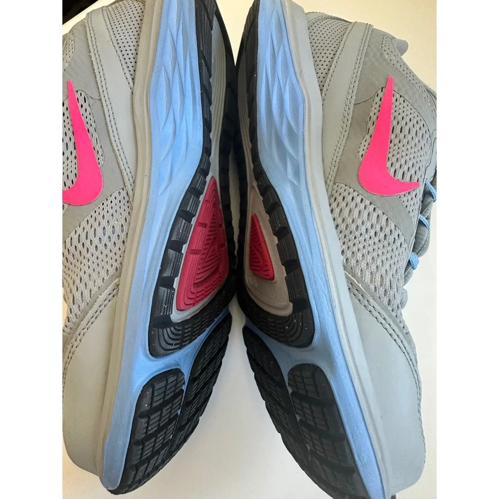 Nike Dual Fusion Run 3 Womens Running Shoes Grey Pink Blue 653594-002 Size 8